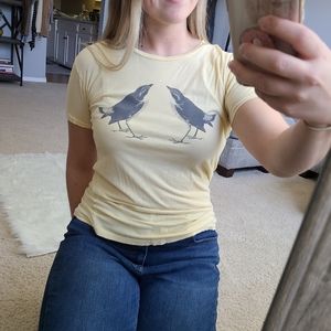 Presents of Mind Yellow Vintage Bird Shirt